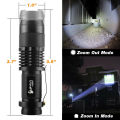 【ETOP】 T6 60000 Lumen LED Flashlight Torch Light Powerful UltraFire Tactical Police Outdoor Light Mini Zoomable Lamp 3 Modes with Clip flashlight Re-chargeable Tactical Flashlight Emergency Light. 