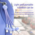 Keychain 13cm 3 In 1 USB Type C Micro Charge Cable Multiple Color Portable Charging Cable For IPhone Samsung Xiaomi Redmi Huawei. 