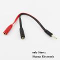 U Shape 3.5mm Stereo TRRS 4 Pole Plug for Mic and Headset Female Audio Splitter/Divider. 