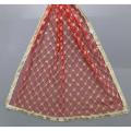 Beautiful Fancy Net Dupatta In Red Colour 72 x 31 Inches For Parties n Functions n Events For Girls n Ladies- Best Shop SubRung. 