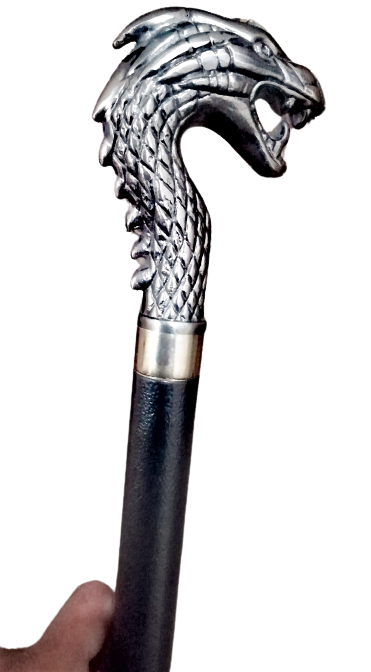 Old Man Aluminum Walking Stick Dragon Head Handle Walking Stick Fashionable Dragon Stick-Special unique Style Gift For Old People