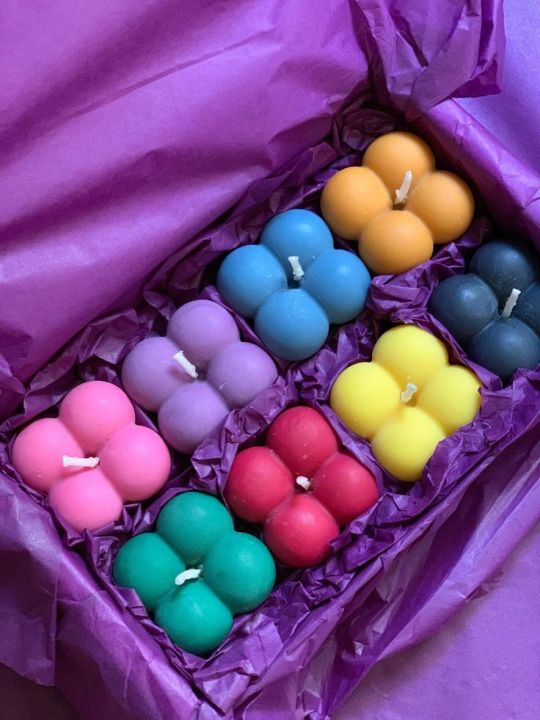 Pack of 8 Mini Bubble Candles Scented & Aesthetic Home Decor Set for