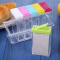 6PCS/Set Seasoning Boxes Plastic Spice Box Food Storage Kitchen Containers Hot. 