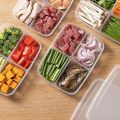 4 Grid Food Fruit Storage Box Portable Refrigerator Freezer Box Make up Organizer. 
