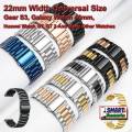 22mm Width Universal Stainless Steel Watch Band Strap For Galaxy Watch 3 45mm, Gear S4 46mm Haylou RS3 GST LS05s And All Other 22mm Width Lugs Quartz, Digital, Automatic Watches.. 