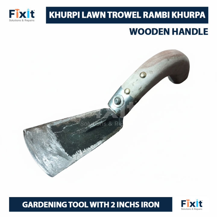 Khurpi Lawn Trowel Rambi Khurpa Wooden Handle Ramba Gardening Tool with ...