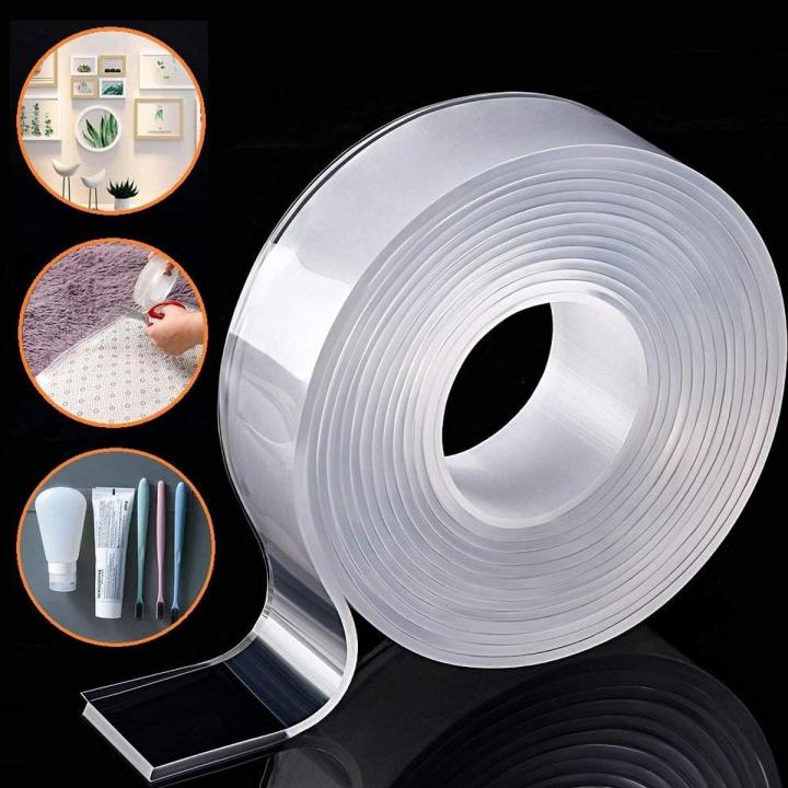 1%20Pcs%20Double%20Sided%20Tape%20Heavy%20Duty%203%20Meter%20Multipurpose%20Wall%20Tape%20Adhesive%20Strips%20Removable%20Mounting%20Tape,Reusable%20Strong%20Sticky%20Transparent%20Tape%20Gel%20Poster%20Carpet%20Tape%20for%20Paste%20Items,Household%20-%20Image%202