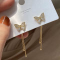 Butterfly Earrings Women’s Super Fairy Tassel for Girls Long Earrings Korean Style Summer Fresh Earrings. 