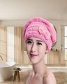Bear Coral Fleece Thicken Quick Dry Hair Hat Towel Water Absorption Shower Cap. 