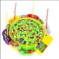 Fishing Game Toy Set with Rotating Board with Music On/Off Switch for Quiet Play, Includes Fishes and Fishing Poles, Safe and Durable Toy for Toddlers and Kids - 15 Pcs , 45 pcs Fishes ,Learning and Educational Fishing Game Toy With Light  + Free Cod. 