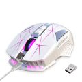 HXSJ T300 7 Keys 2400DPI 2.4G Colorful Luminous Wireless Mouse T300 White. 