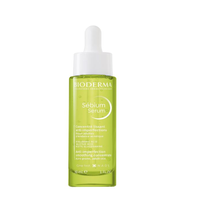 Bioderma Sebium Serum 30ml - Anti-Blemish Exfoliating Serum for Oily and Acne-Prone Skin - Pore Refining & Spot Correcting