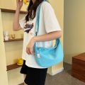 Japanese Harajuku Nylon Shoulder Bag Women Solid Color Sling Bag Ins Simple Crossbody Bag Student Casual Bag.
