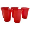 RED COLOR PLATES AND CUPS - PLASTIC PLATES AND CUPS - PACK OF 10. 
