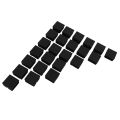 QUANBU 48 Pcs 30mm x 30mm Plastic Ribbed Square End Caps Tube Insert Black. 