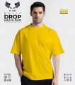 AK Teez Plain basic Oversize Drop Shoulder Yellow T-shirt. 