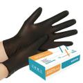 Gatamo black nitrile disposable gloves 100pc box  durable strong 100% nitrile gloves for food cooking workshop hair dressing. 