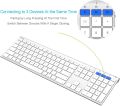 Arteck Bluetooth Keyboard for Mac iPad Multi-Device Stainless Steel Full Size Wireless Keyboard Compatible with iPad, iMac, Mac mini, MacBook, iPhone, Mac OS, iOS, Built-in Rechargeable Battery. 