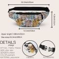 Deanfun Fanny Pack For Women Personal Printed Waist Bag For Girls Fashion Elegant Hip Bag Belt Bags For Travel 18069. 