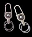 Double the Style, Double the Function: Dual Ring Metal Keychain Hook in Silver and Lavender. 