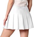 Skirts Store Women's High Waisted Casual Dress, School Uniforms Solid Pleated Short Skirt - Skirt For Women - Night Skirt For Women - White Skirt. 