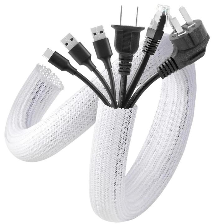 【Ready Stock Cable Management Sleeves Split Cord Protector Wire Loom Tubing Wire Protector for Home Office TV PC