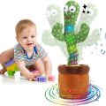 Rechargeable Dancing and Singing Cactus Toy with Recording Lighting Repeats What You Say Fun Toy Gifts for Boys and Girls. 