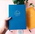 Sun or Moon Minimalistic Blue BuJo Notebook Dot grid Diary Dotted pages A5 Journal. 