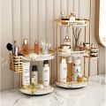 4pcs Nordic Metal Cosmetic Organizer 360° Rotating Storage Rack Desktop Makeup Skin Care Products Finishing Bathroom Shelf Organizer. 