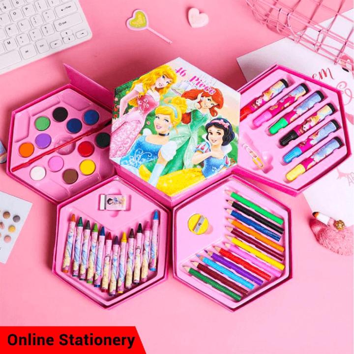 Disney Princes Cute Kids Painting Set For Drawing 46 Pieces