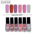 Sunisa Matte Liquid Peel off Nail Polish 6 Pcs Set. 