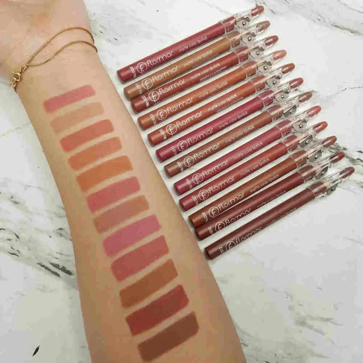 Flormar%20Matte%20Color%2012%20Pcs%20Lipstick%20Pencil%20Set%20%E2%80%93%20Waterproof%20Long%20Lasting%20Lip%20Liner%20&%20Lipstick%20Crayon%20Kit,%20Nude%20Pink%20Brown%20Shades,%20Smooth%20Creamy%20Texture,%20Smudge-Proof%20Daily%20Wear%20Makeup%20Set%20-%20Image%204