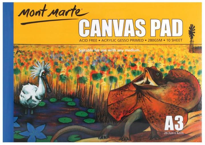 Mont Marte cotton Canvas Pad 10 Sheet A3 Suitable for use with any medium
