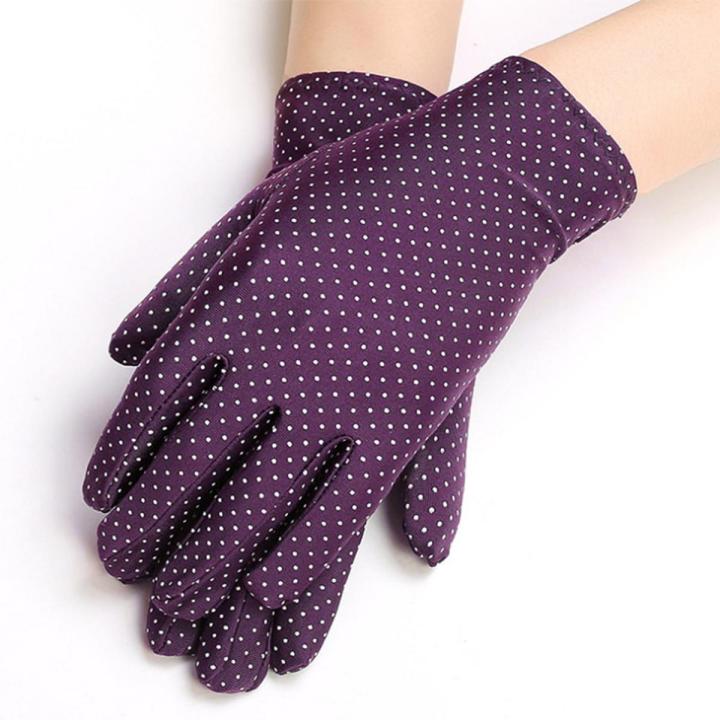 Fashion Summer Drive Women Sun UV Protection Wrist Gloves & Mittens Flower Dot Pattern Elastic Lady Girl Gloves Jewelry Gloves