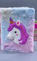 Fur Unicorn Squishy Diary Student Stationery For School Animal Plush Notebook Cute Diary Notepads With Wallet Pretty Pocket book Scrap booking notebook Unicorn. 