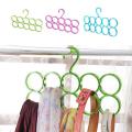 10 Rings Hole Plastic Coat Hanger Multifunctional Circle Shape Scarf Belt Tie Display Slots Holder Hole Design Bathrobe Organizer. 