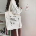 Ready Stock Korean Men Women Simple Casual Retro Shopping Shoulder Slung Cotton Canvas Bag. 