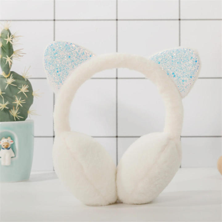 Earmuffs Cute Student Party Warm Ear Warm Cover Thickened Winter New Plush Female Folding Cat Ear Protection Bag