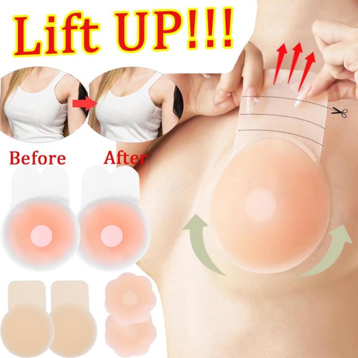1 Pair Rabbit Ears Lift Up Bra Sticker Silicone Invisible Bras Cover Adhesive Petals Pads Washable Reusable bra Patch Summer Women Lingerie