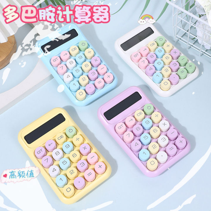 Colorful small sugar cube calculator for high value students with flexible buttons science computer accounting office calculator