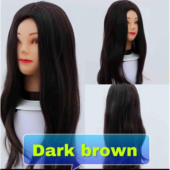 Full head wig for baby girls - dark brown