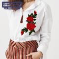 Green forest Clothes Patch Fine Texture Red Green Floral 3D Embroidery Patch Applique. 
