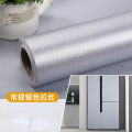 Self-adhesive Brushed Sticker Stainless Steel Air Conditioner Washing Machine Cabinet Door Waterproof Wallpaper Home Decoration. 