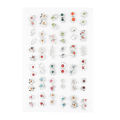 36 Pairs / 18 Pairs of Fashion Small Geometric Earrings Simple Set of Plastic Earrings Female Diamond Girls Jewelry. 