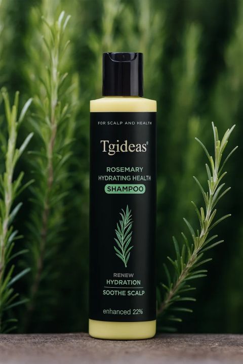 Tgideas Rosemary Hair Shampoo | Hydrating & Anti-Frizz Herbal Shampoo | Gentle Scalp Cleansing & Soft Hair Formula | Daily Use Natural Hair Wash for Healthy & Shiny Hair