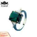 Carat Finger Ring Simple Styles Faux Emerald Gems Ring Bridal Jewelry Gift. 