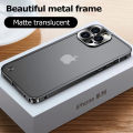 Jaster electroplated metal frame case for iPhone 11 12 13 14 Pro Max 12 13 mini 14 frosted translucent acrylic back plate cases. 