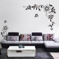 Black flower vine wall stickers Vinyl DIY Art wall decals For Living room Bedroom Background wall Home decor murals JM7032. 