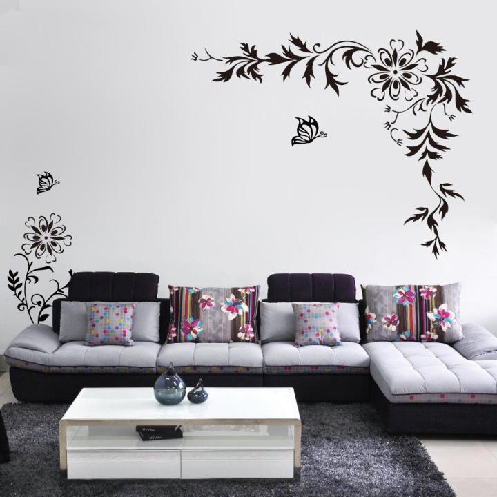 Black%20flower%20vine%20wall%20stickers%20Vinyl%20DIY%20Art%20wall%20decals%20For%20Living%20room%20Bedroom%20Background%20wall%20Home%20decor%20murals%20JM7032%20-%20Image%207