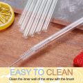 Techmanistan Set of 4 - Reusable Glass Straws With Cleaning Brush, Glass Drinking Straws. 